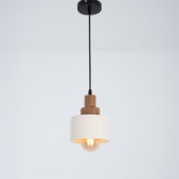 Concrete-white wood pendant