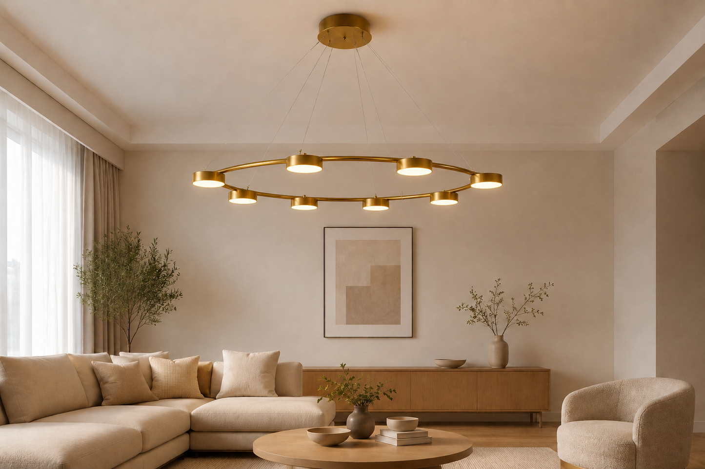 Chandelier - circle with leed c - pendants-linear