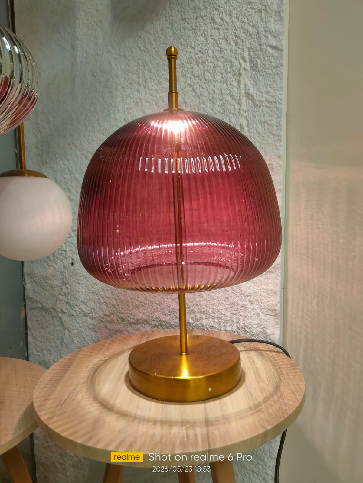 Glass lamp table