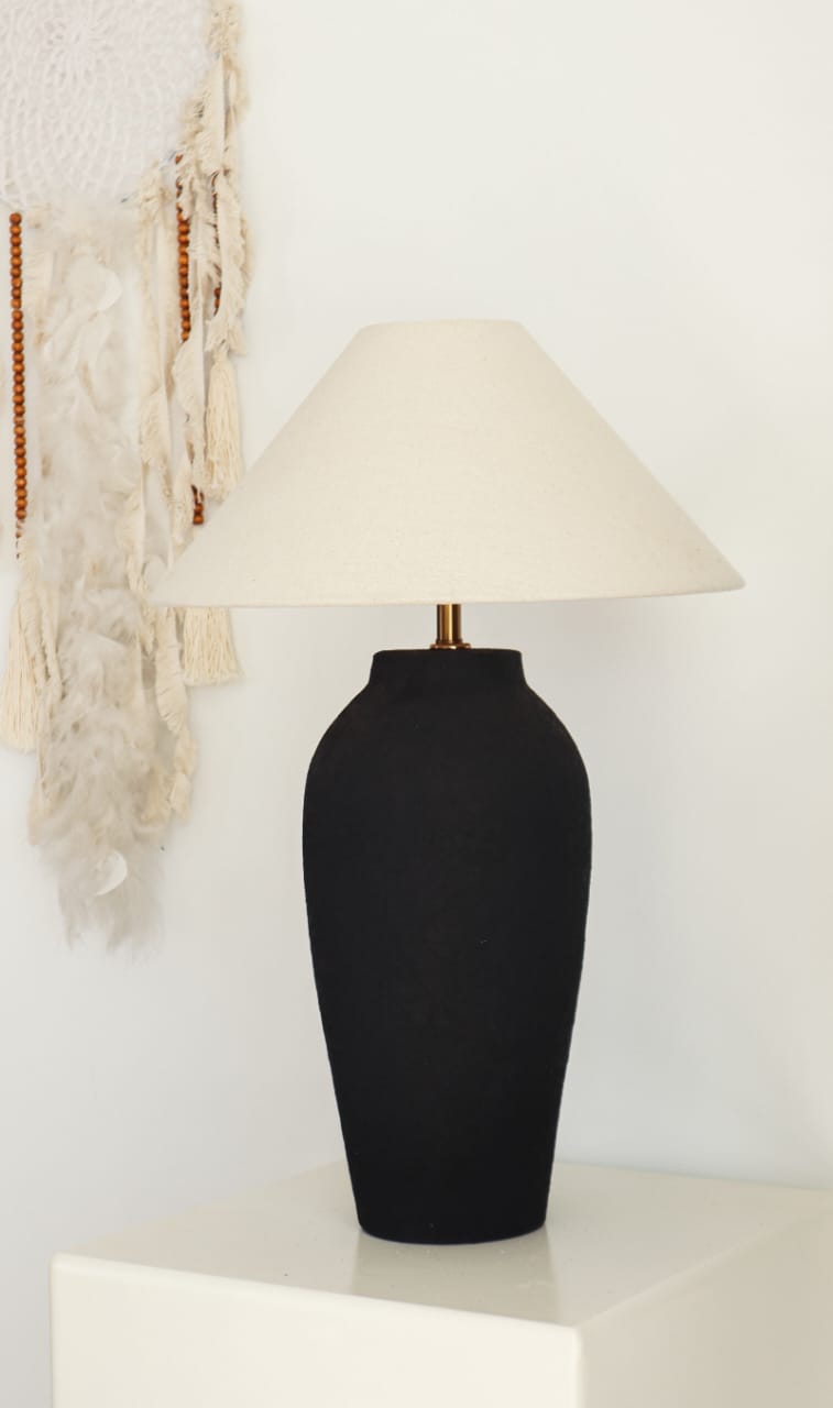 Boho -Light White Table Lamp-noir