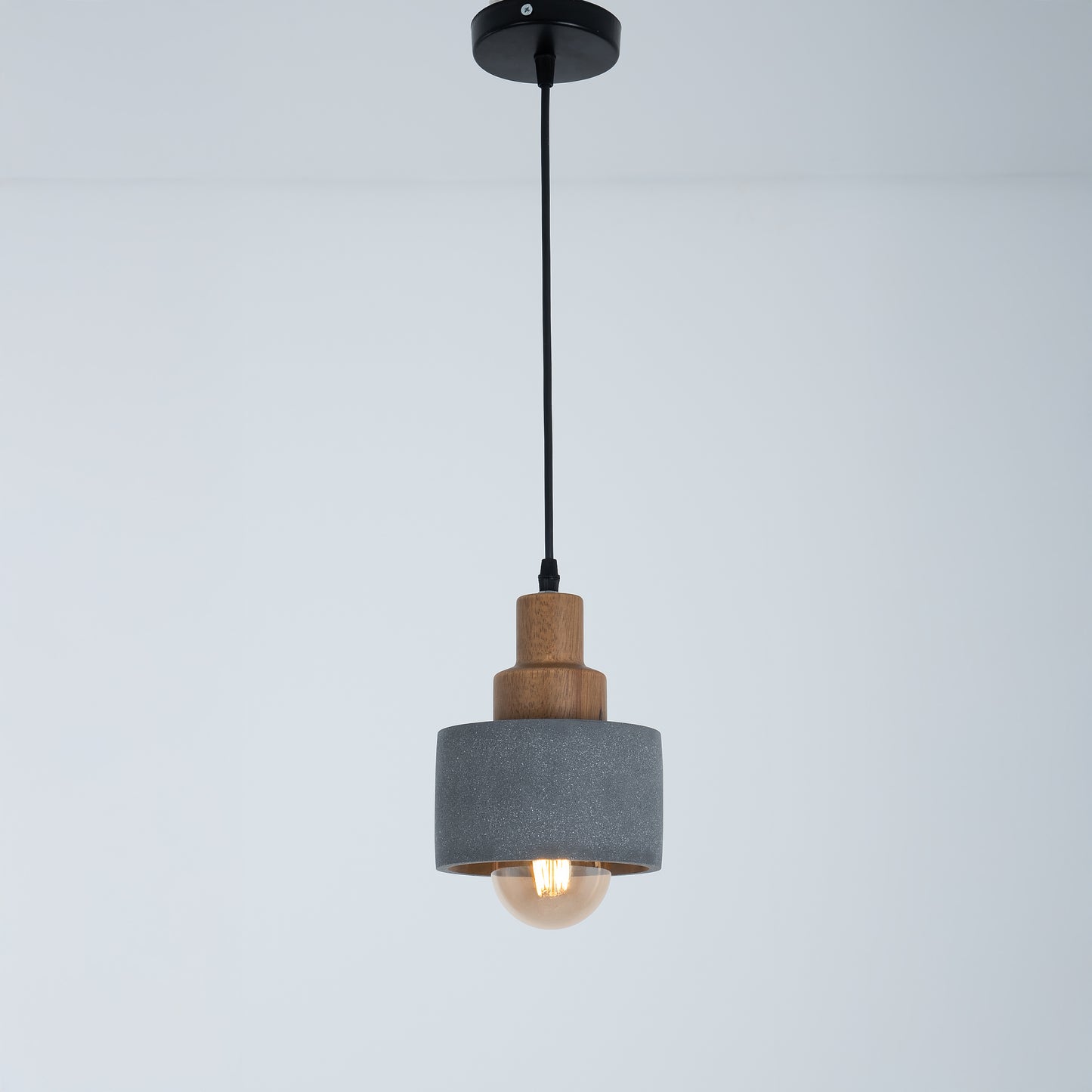 Concrete -wood pendant