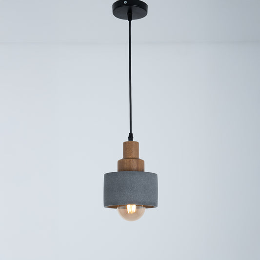 Concrete -wood pendant