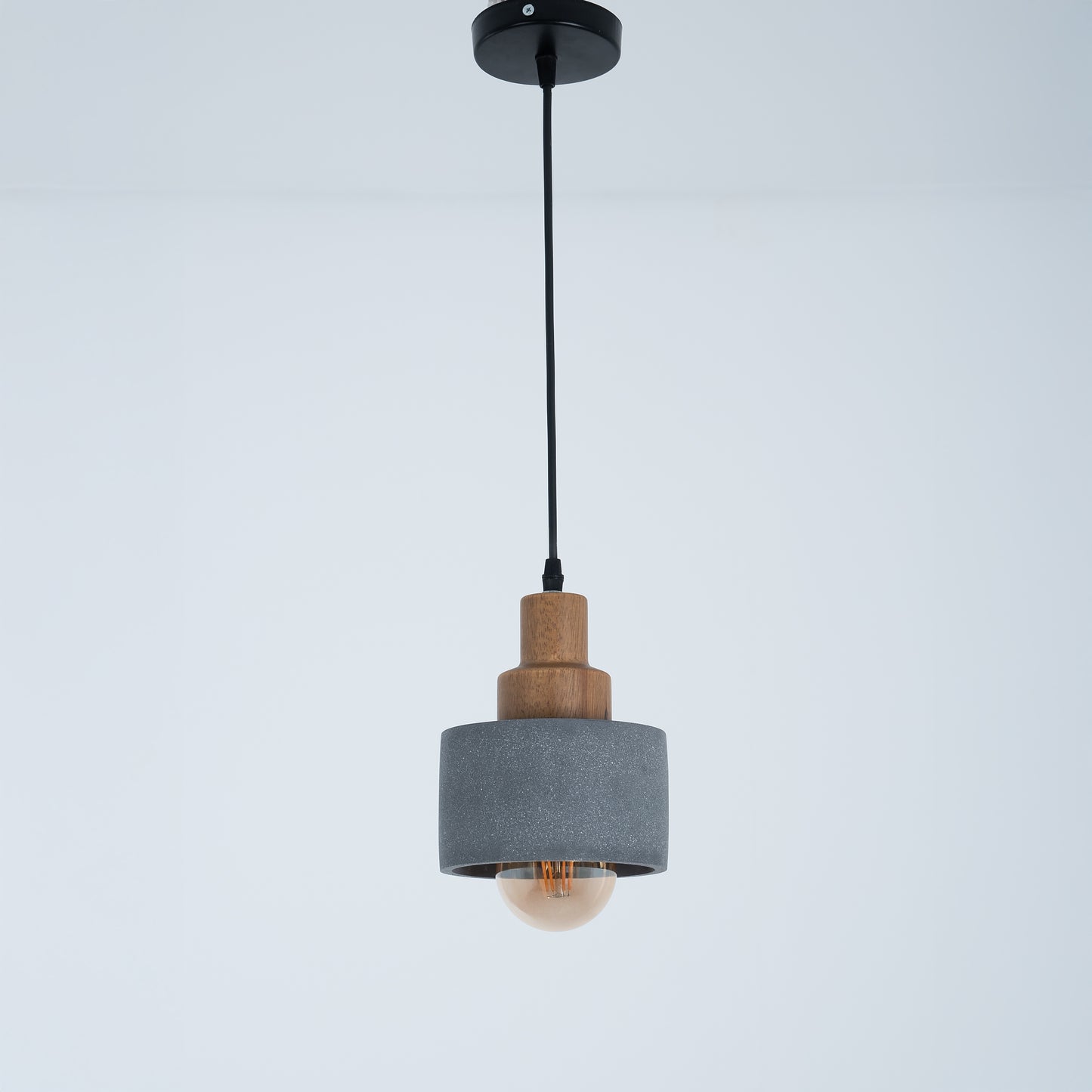 Concrete -wood pendant