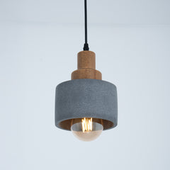 Concrete -wood pendant