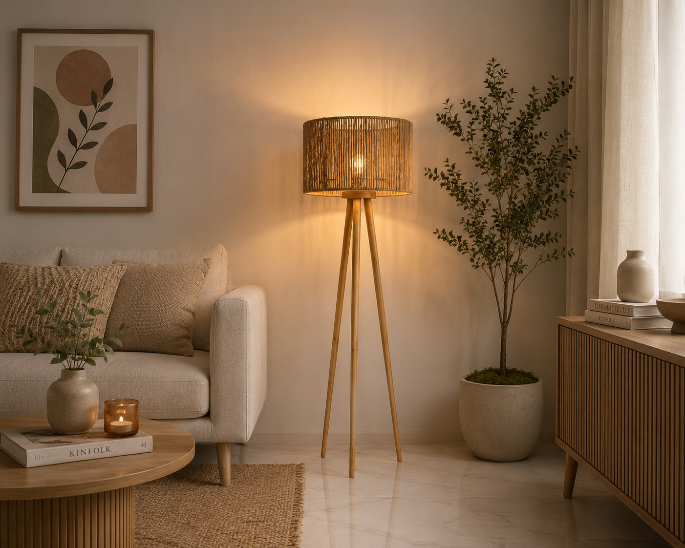 Floor Lamp - Boho & Brown - W12BO02