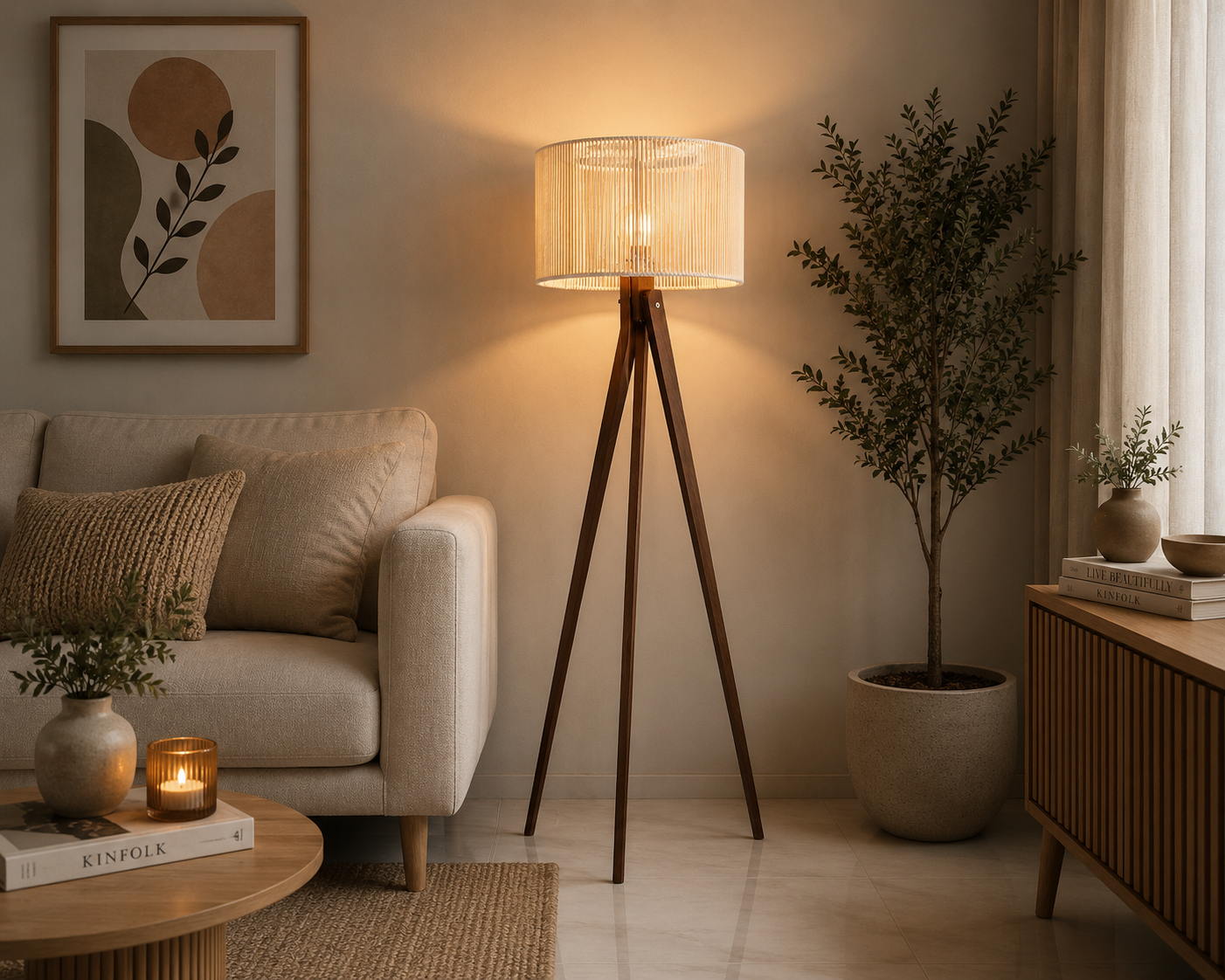 Floor Lamp - Boho & Off White - W01BO01