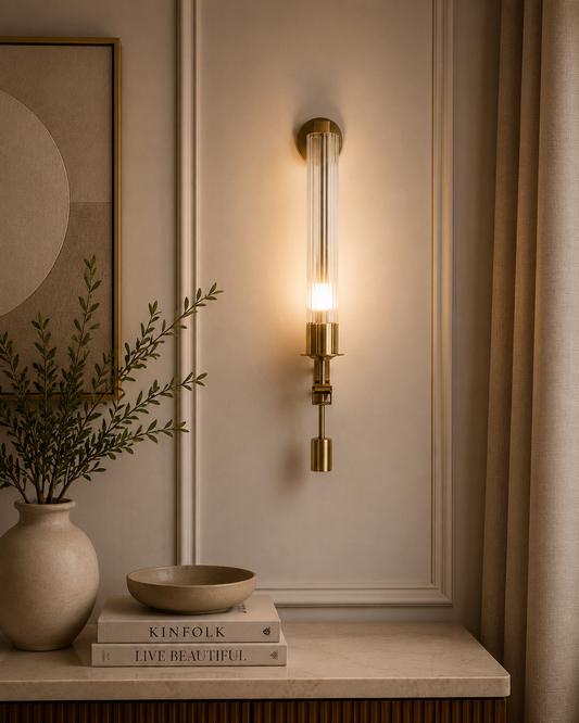 Ablique- one ligth  in glass