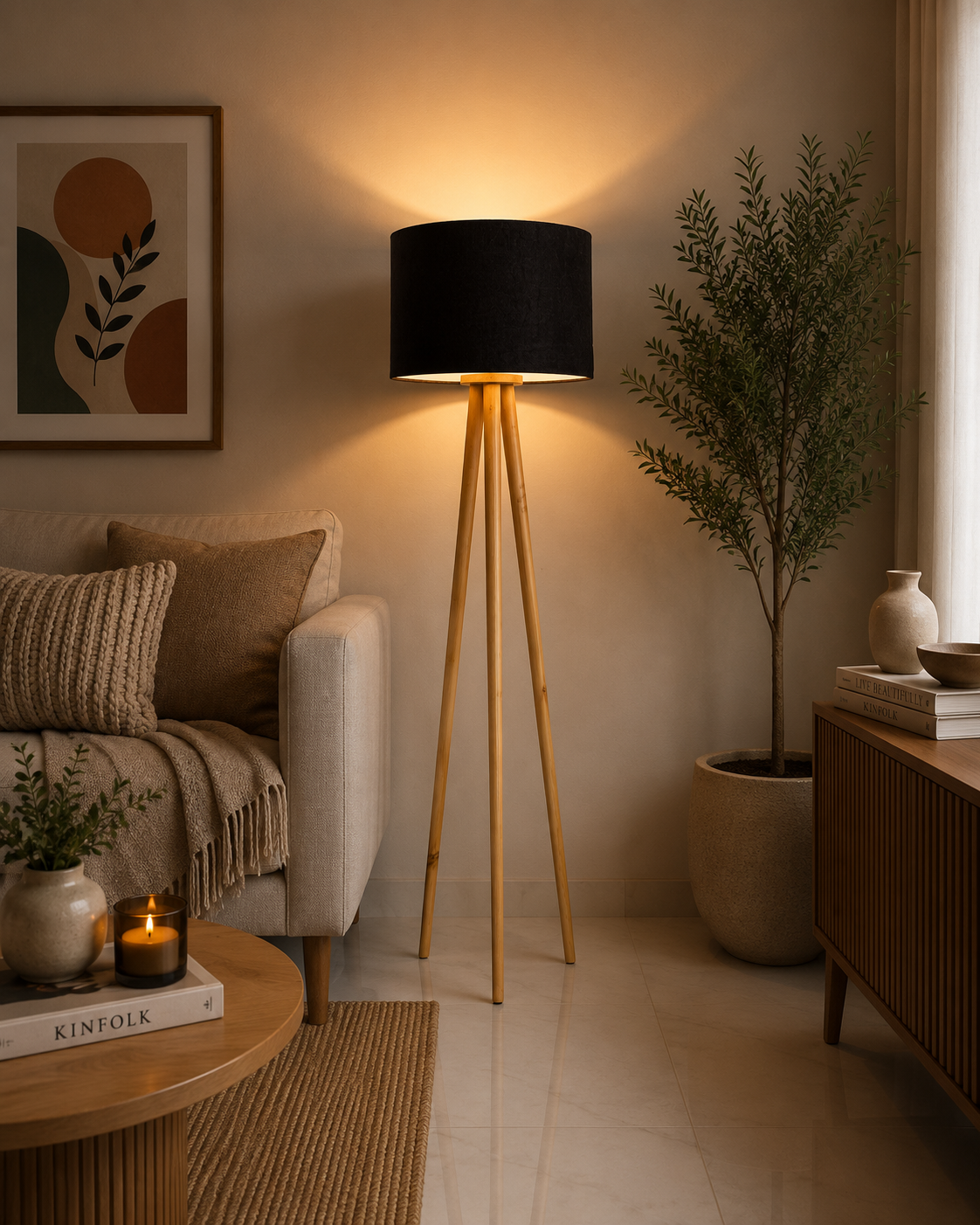 Floor Lamp - Black- W1202