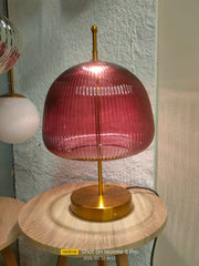 Glass lamp table