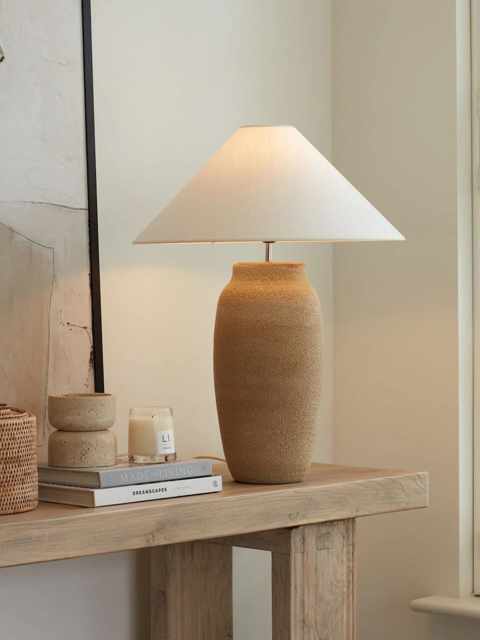 Boho -pottery2-offWhite Table Lamp- lumia
