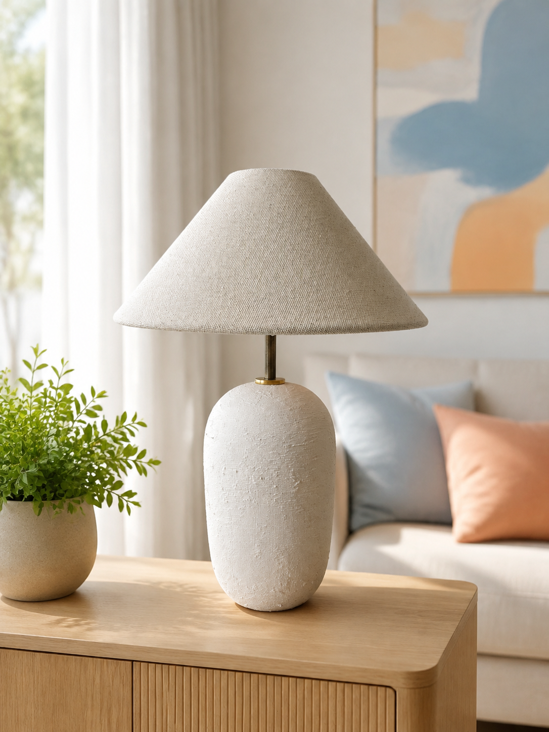 Boho 1 Light White Table Lamp-duzy