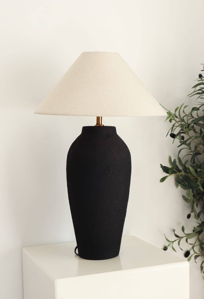 Boho -Light White Table Lamp-noir