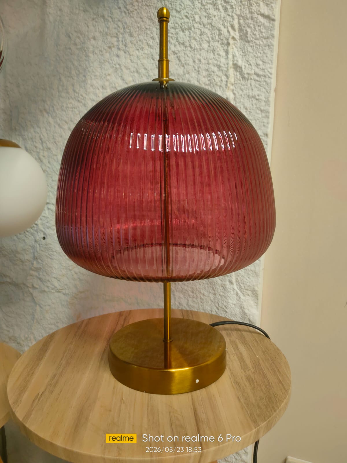 Glass lamp table