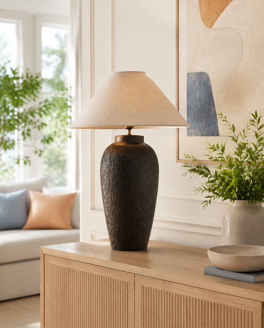 Boho -Light White Table Lamp-noir